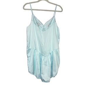 Vintage Victoria’s Secret Silky Swiss Dot Floral Lace Trim Slip Medium